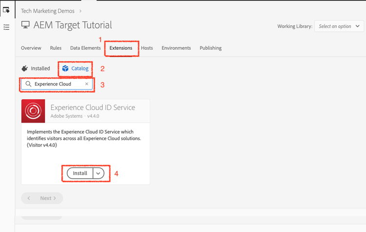 Extensão - Serviço de ID do Experience Cloud