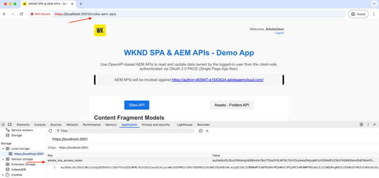 APIs de AEM de Invocação de SPA do WKND