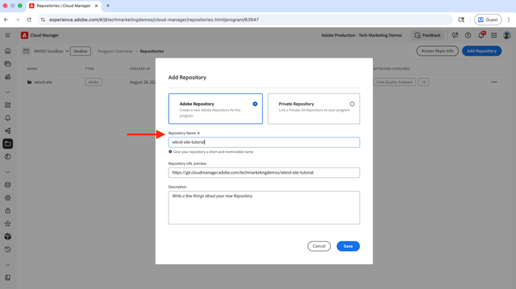 Adicionar repositório