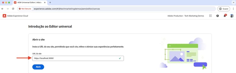Editor universal: URL do site