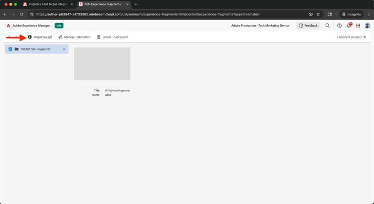 Propriedades dos Fragmentos de experiência