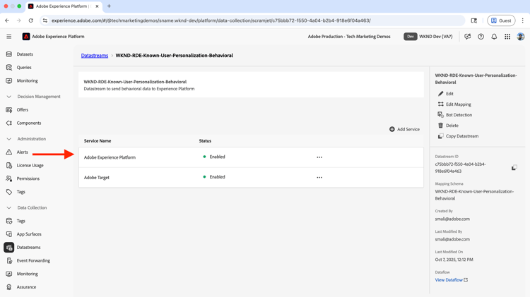 Sequência de dados final