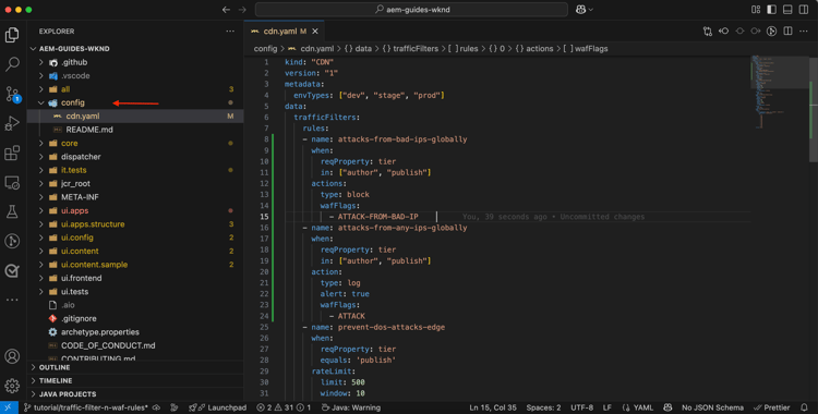 Regras do WAF da WKND