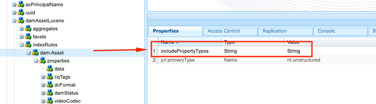 Propriedade IncludePropertyTypes