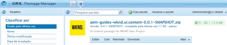 Pacote Ui.apps instalado
