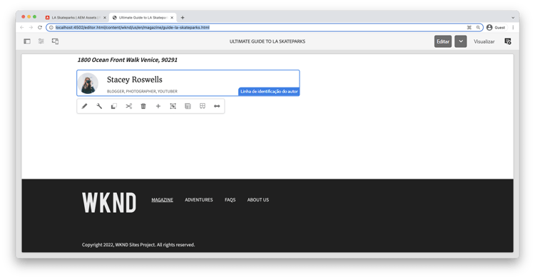 componente de linha de identificação concluído