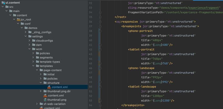 Personalizar os pontos de interrupção responsivos do modelo