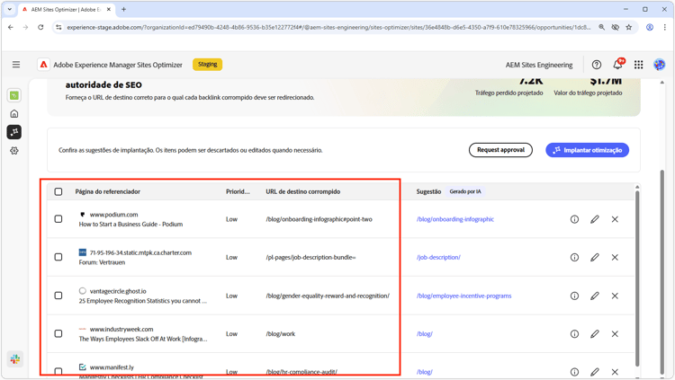 Identificar automaticamente backlinks corrompidos