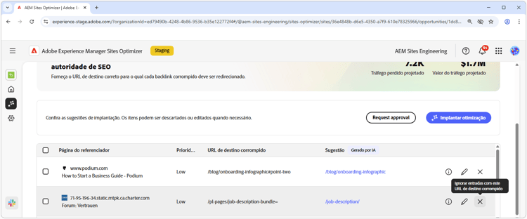Ignorar backlinks corrompidos