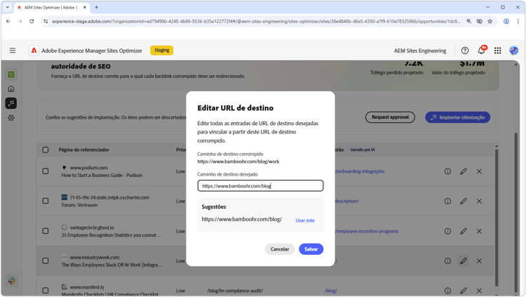 Editar URL sugerido de backlinks corrompidos