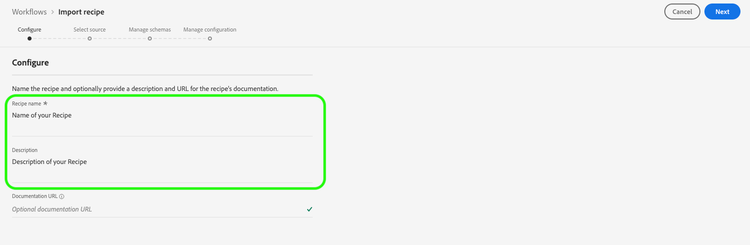 configurar fluxo de trabalho