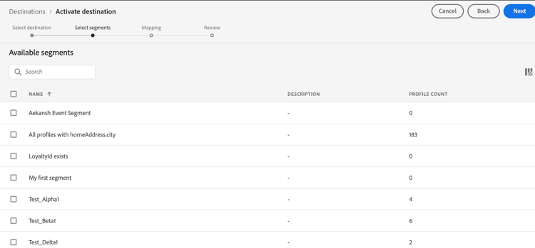 Moengage Destino Adicionar Mapeamento