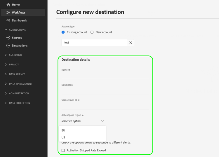 Imagem da interface do usuário mostrando um exemplo de campos de dados do cliente.