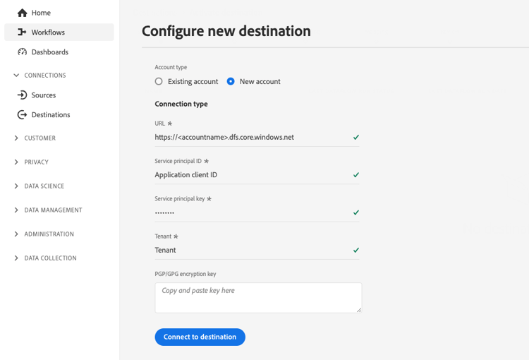 Renderização da interface do usuário com Azure Data Lake Storage autenticação