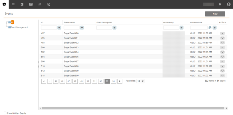 Captura de tela da página Contas do SugarMarket exibindo a lista de contas