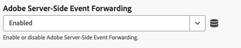 Imagem da interface do usuário da extensão de tag do Web SDK mostrando as configurações de substituição da sequência de dados do Encaminhamento de Eventos do Adobe Server-Side.