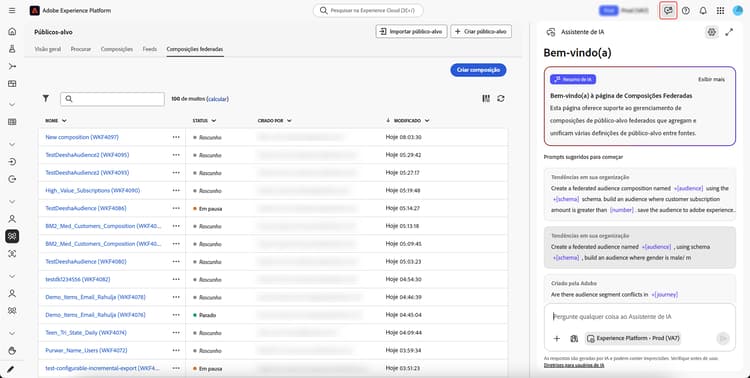 O ícone do Assistente de IA está realçado, mostrando como acessar o Assistente de IA.
