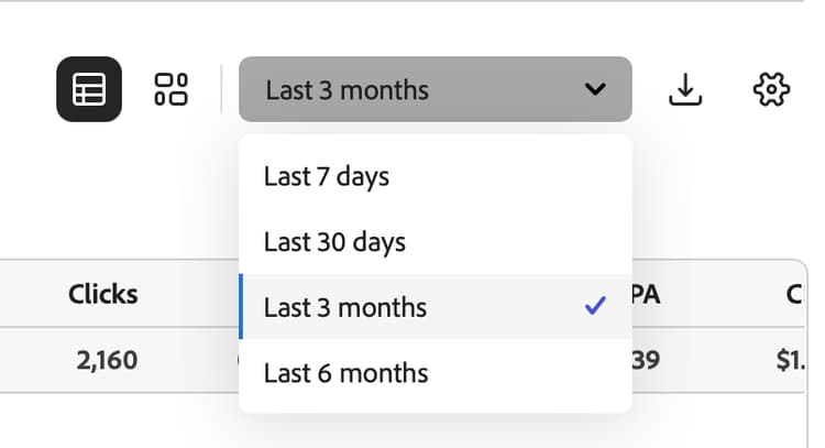 Seletor de intervalo de datas