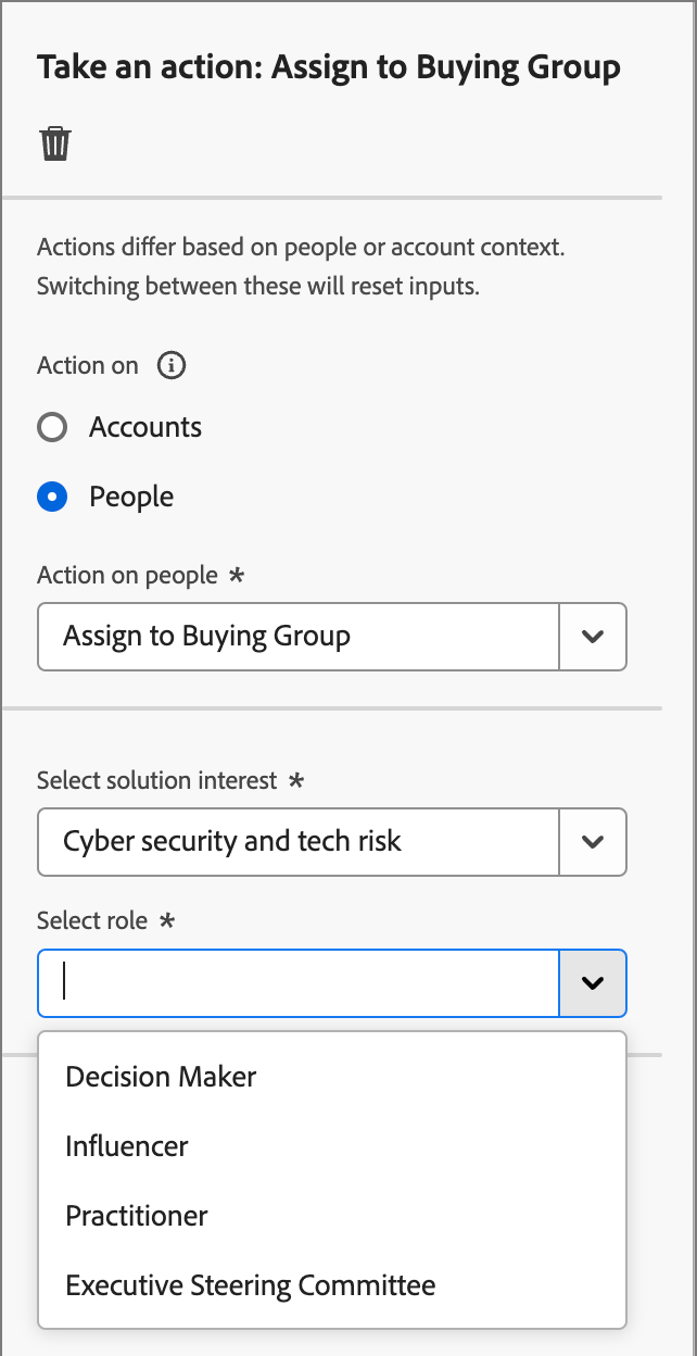 Executar uma ação - Adicionar ao Grupo de Compras