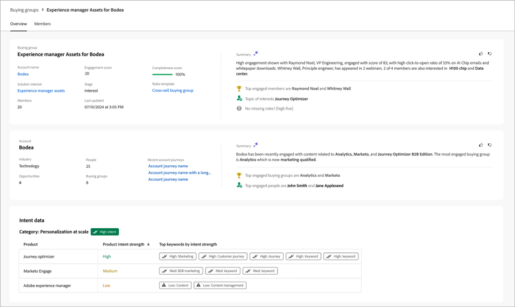 Acessar os detalhes do grupo de compras