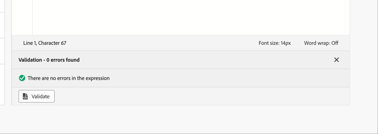 código validado pelo editor do Personalization