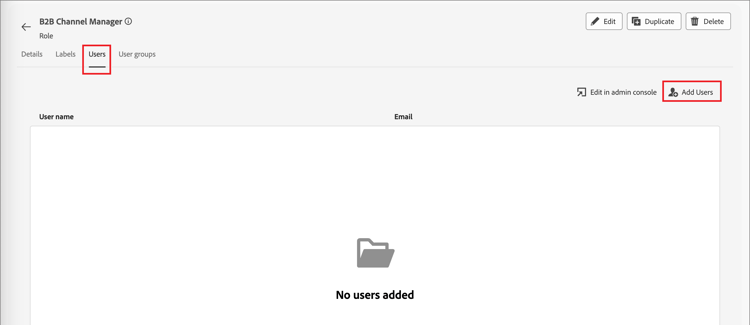 Experience Platform - adicionar usuários à função