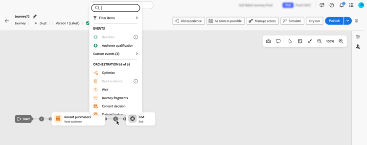 Adicionar uma atividade da tela usando o ícone de adição