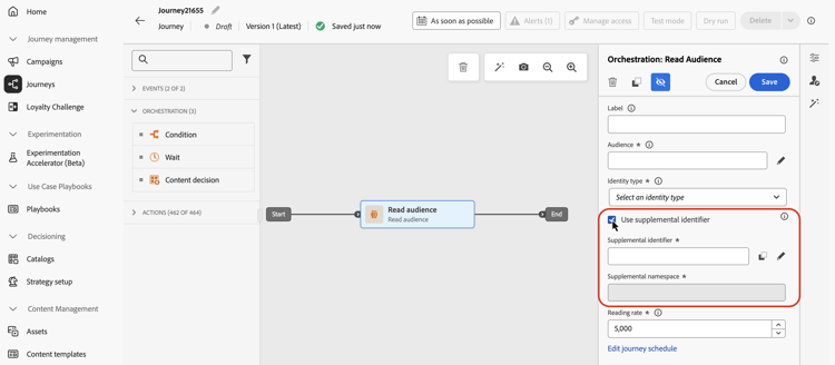 Ler atividade de Público com configuração de identificador complementar