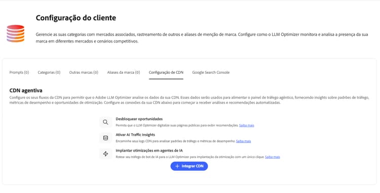 Integrar configuração da CDN