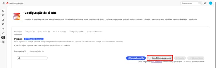 Download da biblioteca de prompts do setor