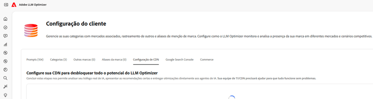 Acesse a configuração do cliente