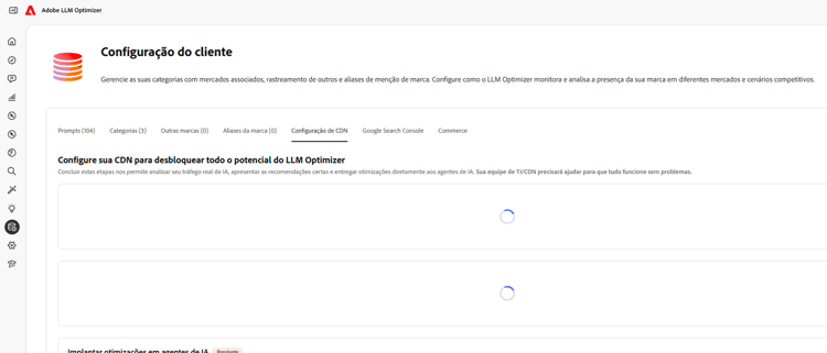 Acesse a configuração do cliente