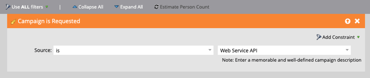 Configuração do acionador da lista inteligente