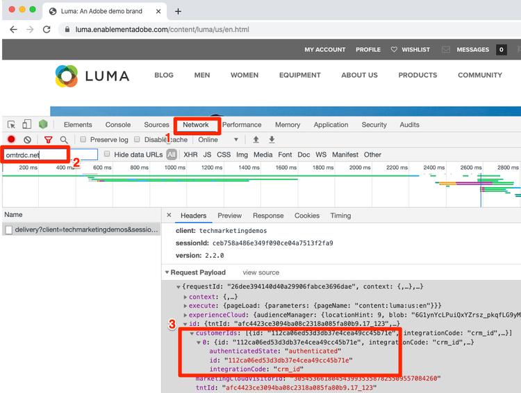 configurações de ID do cliente no depurador