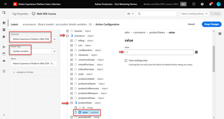 configurar exibição do produto