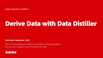 Derivar dados com o Data Distiller