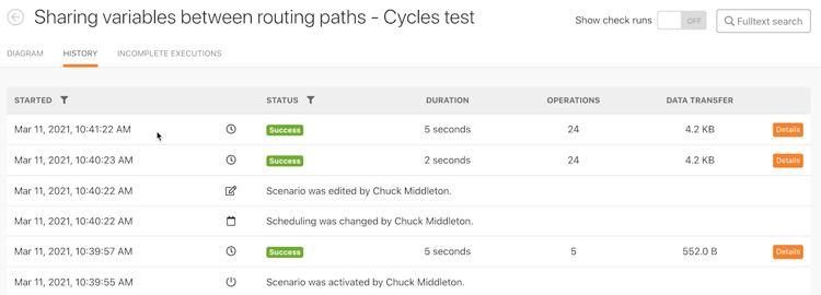 Explorar execuções, ciclos e pacotes - Imagem 1