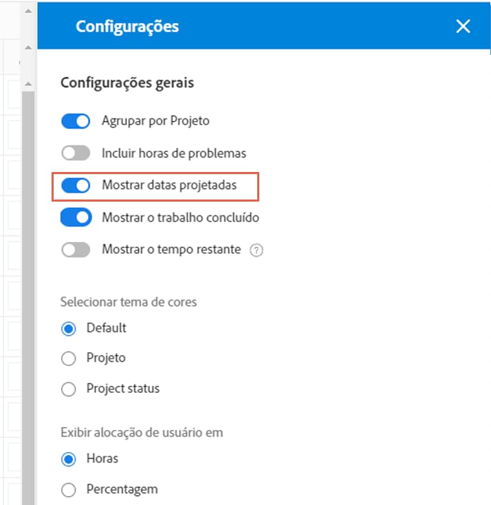mostrar datas projetadas