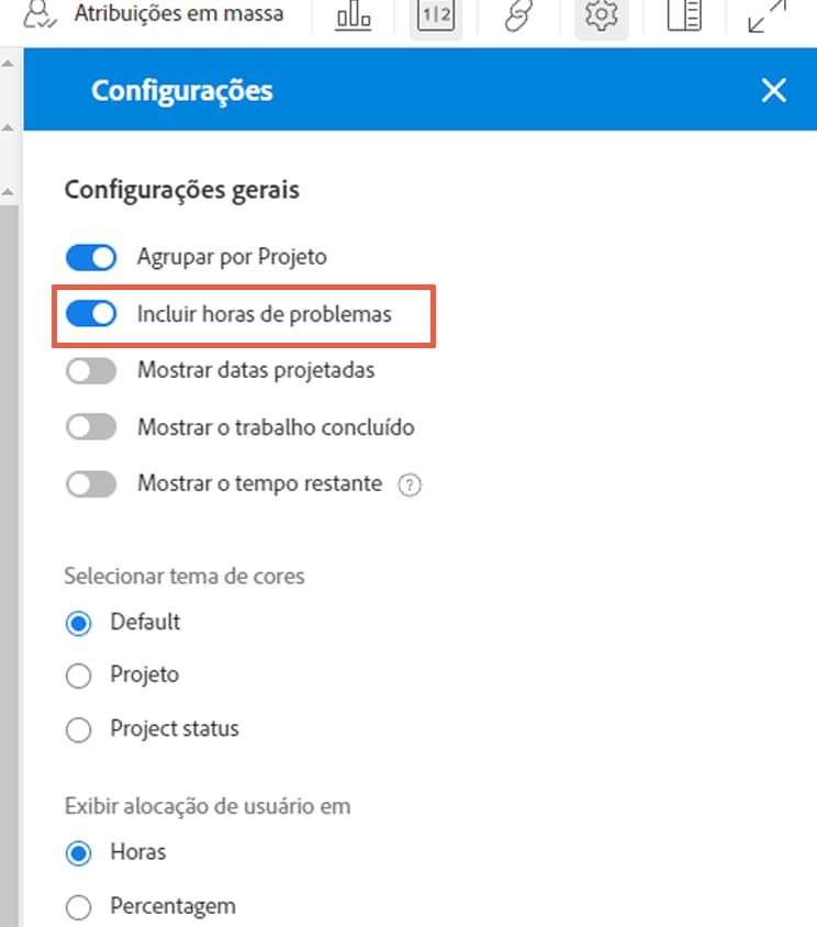 incluir horas de problemas