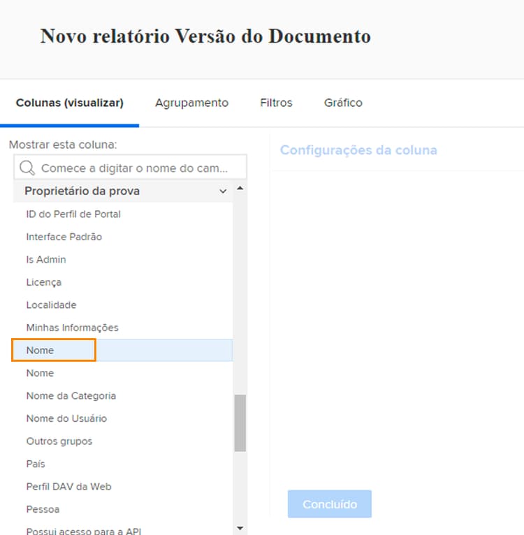 Guia Filtros no Report Builder
