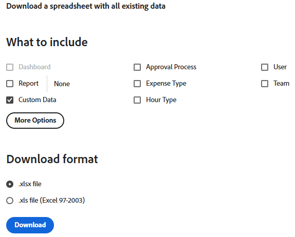 Selecionar dados personalizados