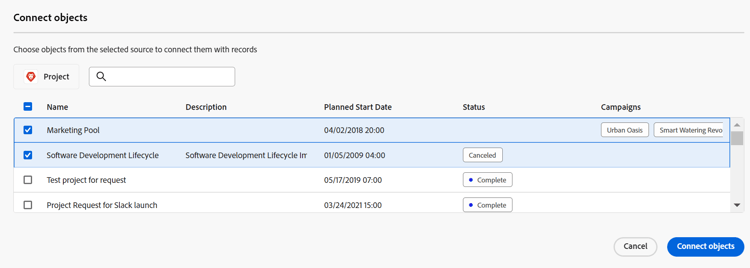Conectar projetos em caixa maior