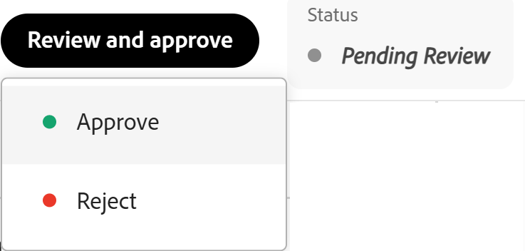 Botão Revisar e aprovar na solicitação do Planning