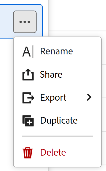 Mais menus em um modo de exibição