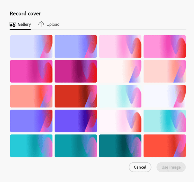 Caixa de capa de registro para galeria