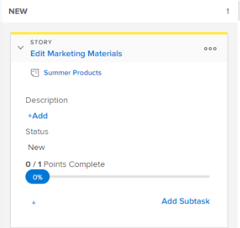 cartão de história