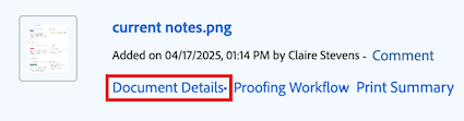 Link de Detalhes do Documento