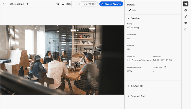 Detalhes do resumo do documento na nova experiência de documentos