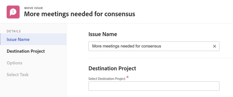 Mover caixa de problemas
